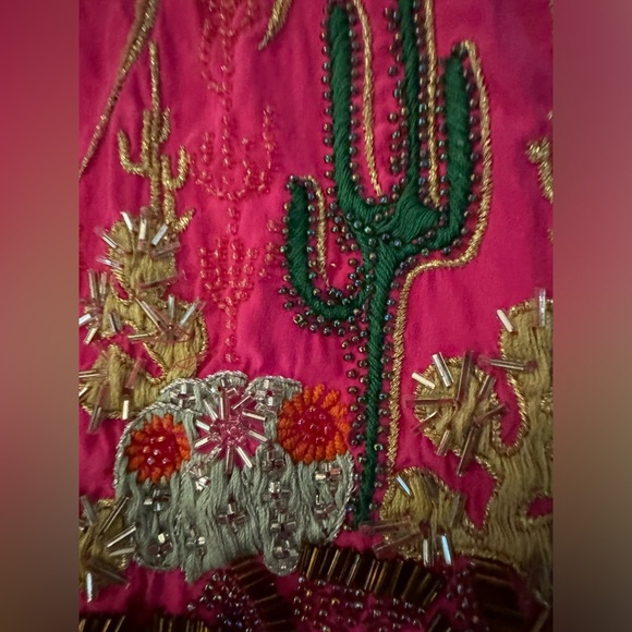 Vintage silk beaded blouse shirt with gemstone buttons. Beautiful! - Picture 7 of 11